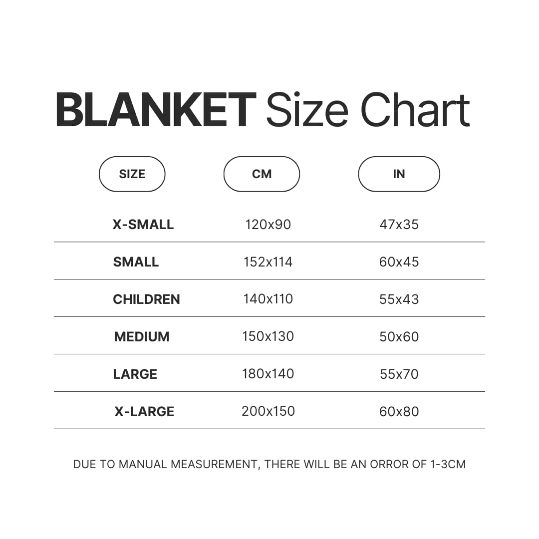 Blanket Size Chart - Garfield Store