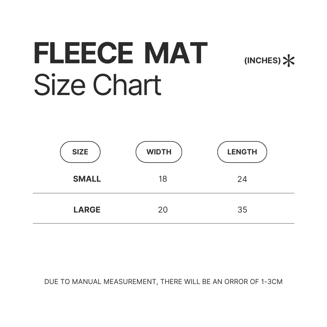 Fleece Mat Size Chart - Garfield Store