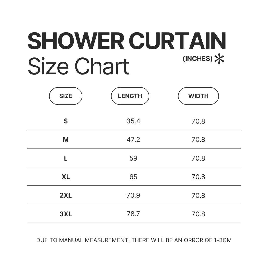 Shower Curtain Size Chart - Garfield Store